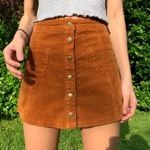 Brandy Melville Corduroy button mini skirt